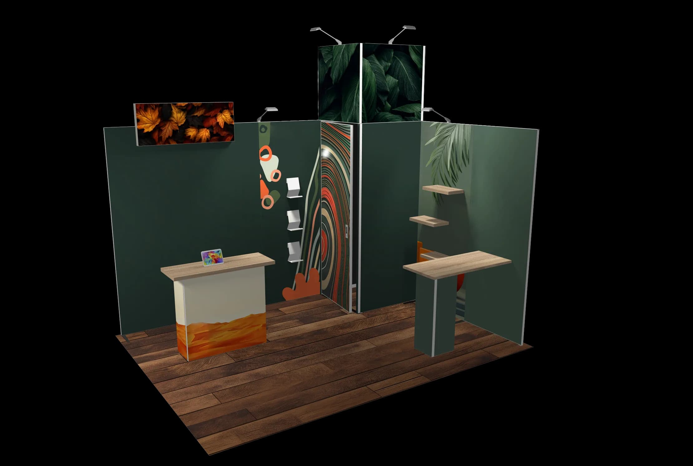 Reconfigurable modular exhibition stand — 12 m²